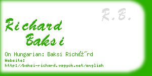 richard baksi business card